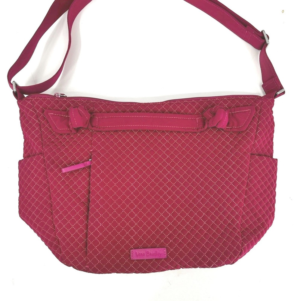 Vera Bradley Hadley On the Go Shoulder Crossbody‎ Bag Microfiber Passion Pink